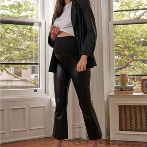 Hatch maternity The Vegan Stretch Leather Crop Flare size medium